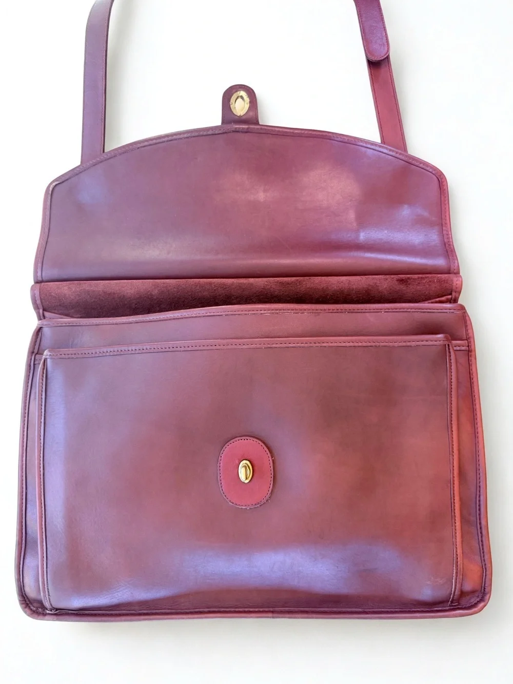 Vintage Coach Beekman Briefcase 5266 Rare Burgundy Leather Messenger Bag USA